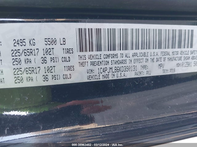 1C4PJMLB6KD390131 Jeep Cherokee Latitude Plus 4x4