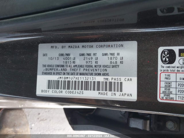 Mazda Mazda3 I Sport 2014 JM1BM1U7XE1132131 Image 9