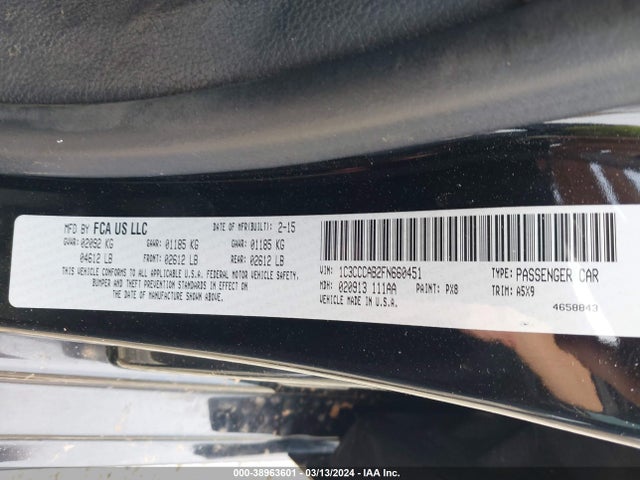 1C3CCCAB2FN660451 Chrysler 200 Limited