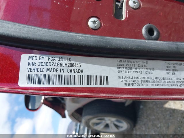 Dodge Challenger Sxt 2020 2C3CDZAG6LH206445 Image 9