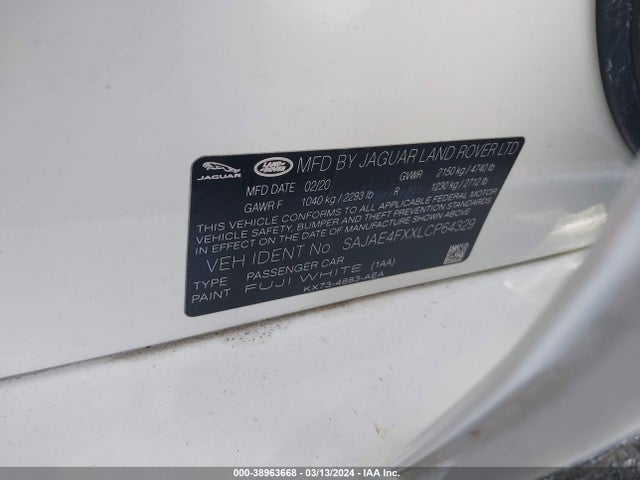 2020 JAGUAR XE SAJAE4FXXLCP64329 Photo 8