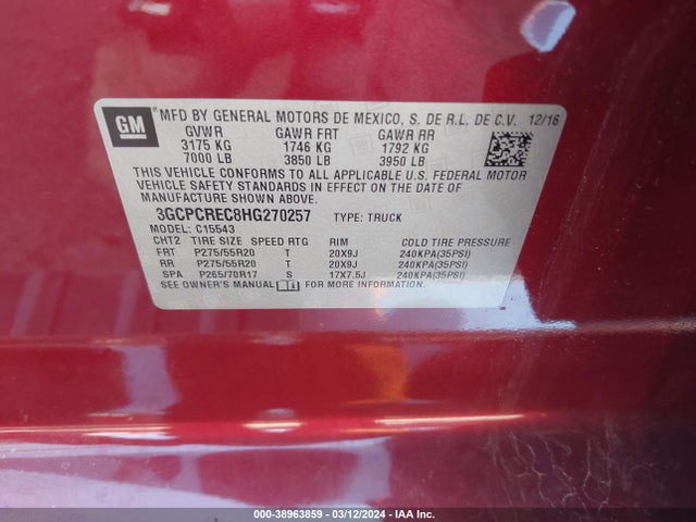 Chevrolet Silverado 1500 1lt 2017 3GCPCREC8HG270257 Image 9