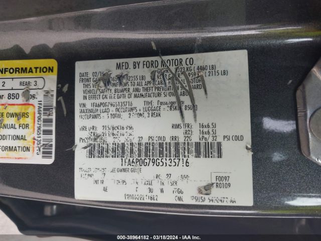 1FA6P0G79G5135716 Ford FUSION S