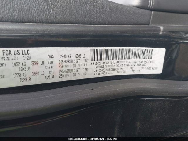 1C4RDHAG8LC266438 Dodge Durango Sxt Rwd