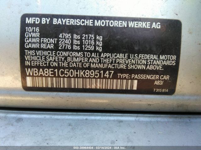 WBA8E1C50HK895147 BMW 330e Iperformance