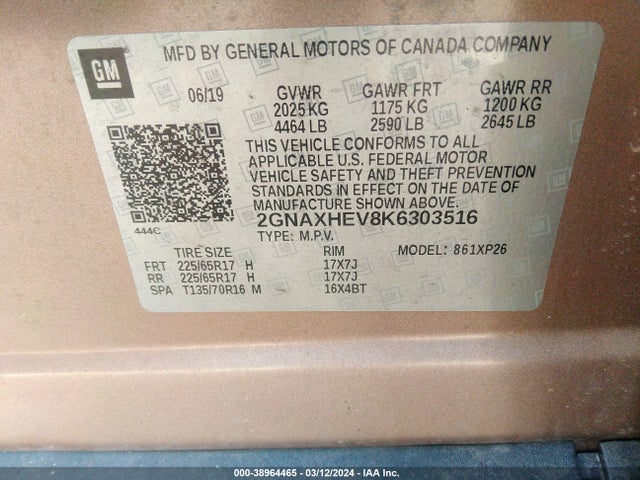 Chevrolet EQUINOX LS 2019 2GNAXHEV8K6303516 Image 9
