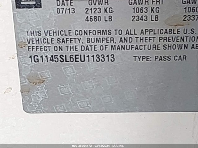 Chevrolet Impala 1lz 2014 1G1145SL6EU113313 Image 9