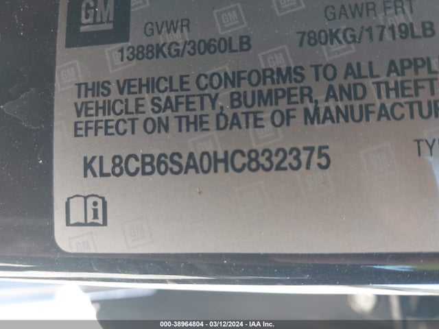 Chevrolet Spark Ls Cvt 2017 KL8CB6SA0HC832375 Image 9