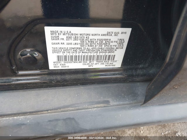 4A4AP3AU2FE051071 Mitsubishi Outlander Sport Es