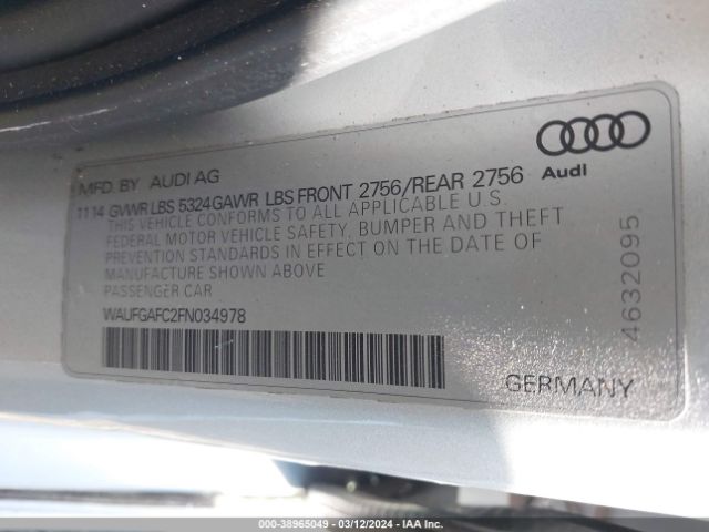 WAUFGAFC2FN034978 Audi A6 3.0t Premium Plus