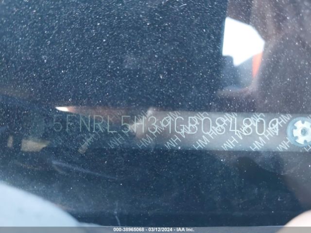 5FNRL5H39GB084809 Honda ODYSSEY SE