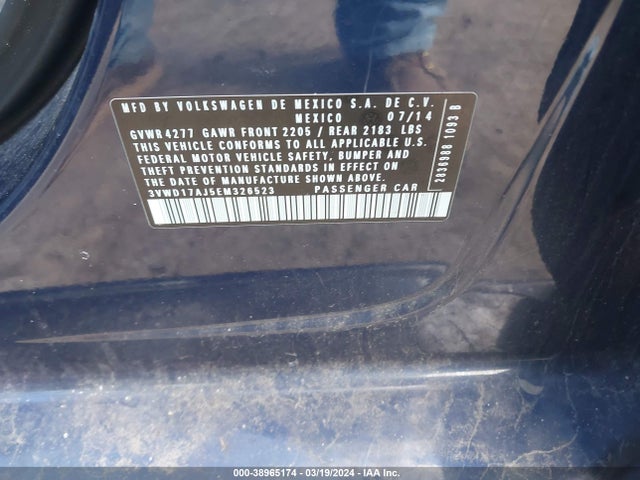 3VWD17AJ5EM326523 Volkswagen Jetta 1.8t Se