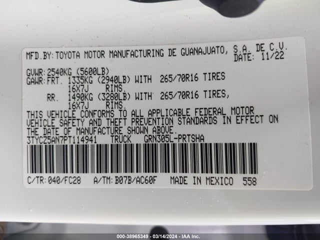 Toyota 2gr-fks 2023 3TYCZ5AN7PT114941 Image 33