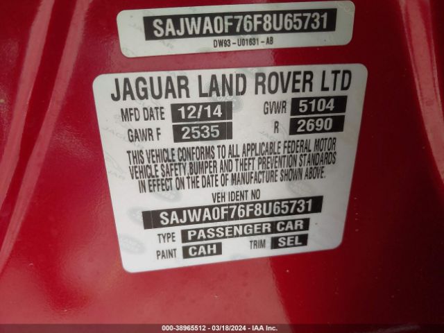 SAJWA0F76F8U65731 Jaguar Xf 3.0 Portfolio/3.0 Sport