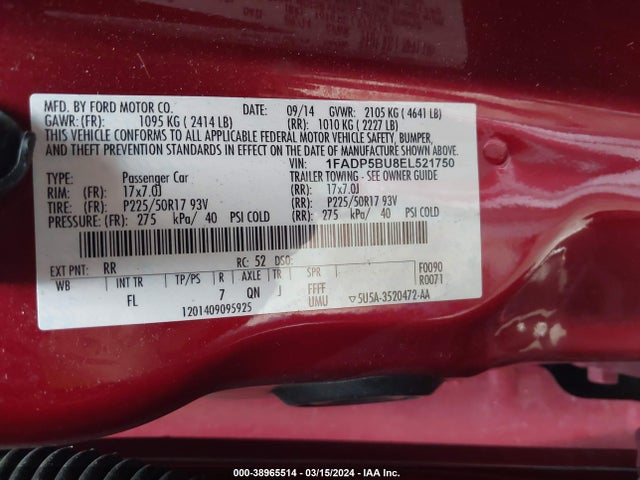 Ford C-max Hybrid Sel 2014 1FADP5BU8EL521750 Image 9