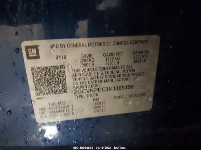 Chevrolet Silverado 1500 Ld Lt 2019 2GCVKPEC1K1105150 Image 9