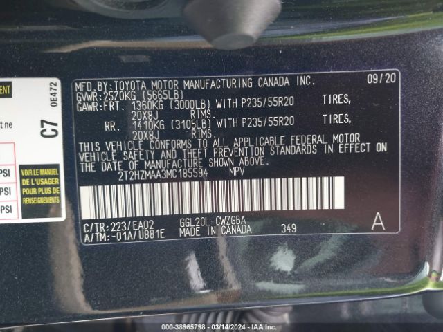 2T2HZMAA3MC185594 Lexus RX 350