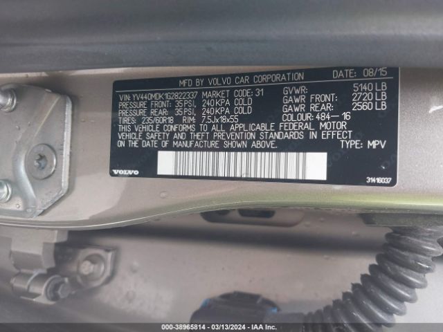 YV440MDK1G2822337 Volvo Xc60 T5 Drive-e Premier