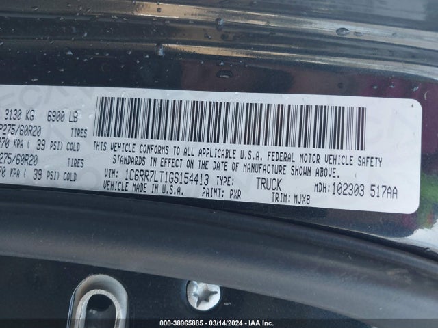 RAM 1500 Big Horn 2016 1C6RR7LT1GS154413 Image 9