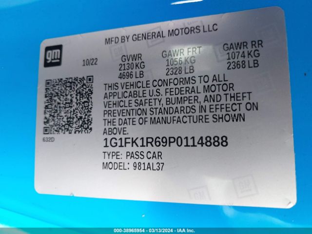 1G1FK1R69P0114888 Chevrolet Camaro Rwd  Zl1