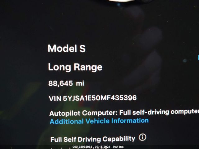 5YJSA1E50MF435396 Tesla Model S Long Range Dual Motor All-wheel Drive