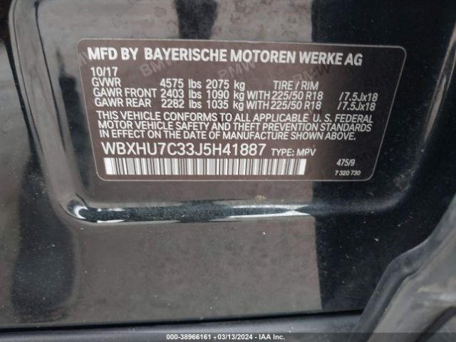 WBXHU7C33J5H41887 BMW X1 Sdrive28i