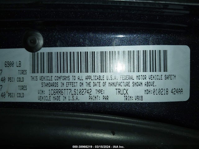 RAM 1500 Classic Slt  4x2 6'4 Box 2020 1C6RR6TT7LS102742 Image 9