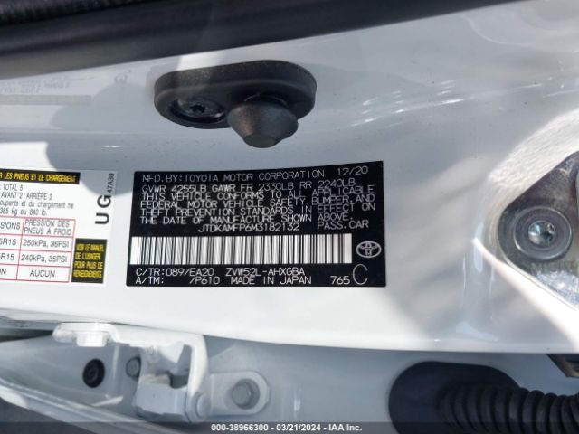 JTDKAMFP6M3182132 Toyota Prius Prime Xle