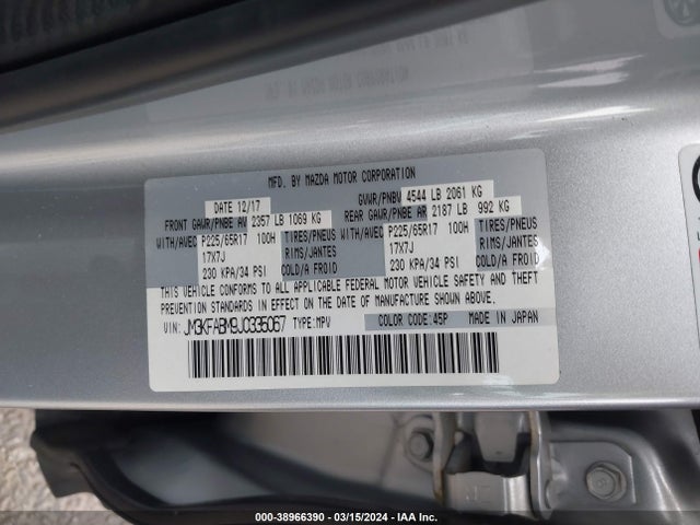 Mazda CX-5 SPORT 2018 JM3KFABM9J0335067 Image 9