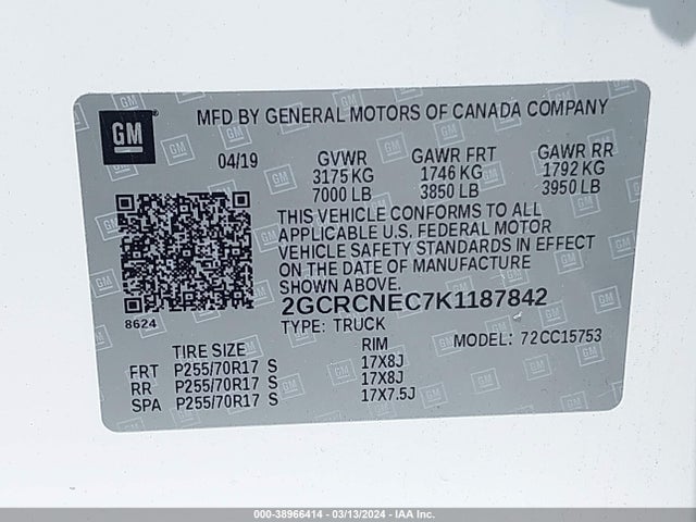 Chevrolet Silverado 1500 Ld Wt 2019 2GCRCNEC7K1187842 Image 9