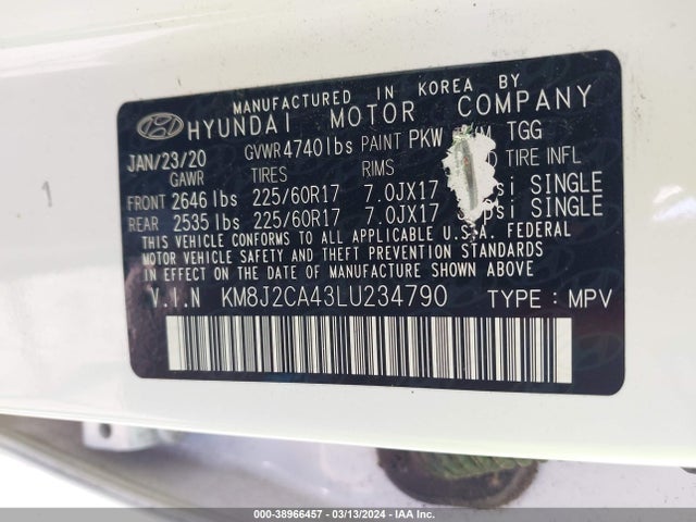 Hyundai TUCSON SE 2020 KM8J2CA43LU234790 Image 9