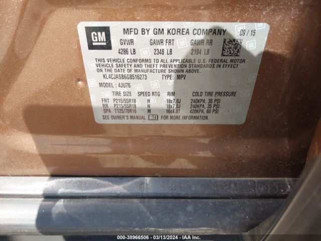 KL4CJASB6GB516273 Buick Encore