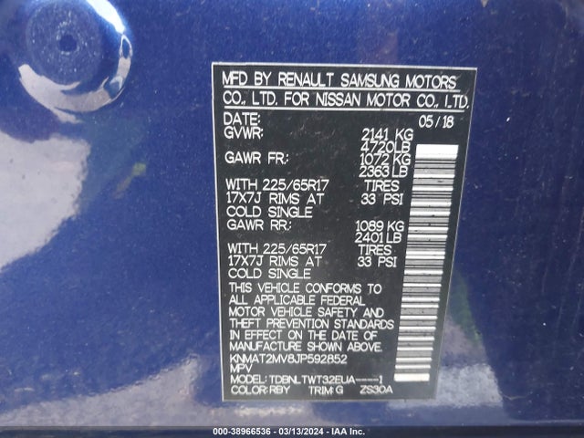 Nissan ROGUE SV 2018 KNMAT2MV8JP592852 Image 9