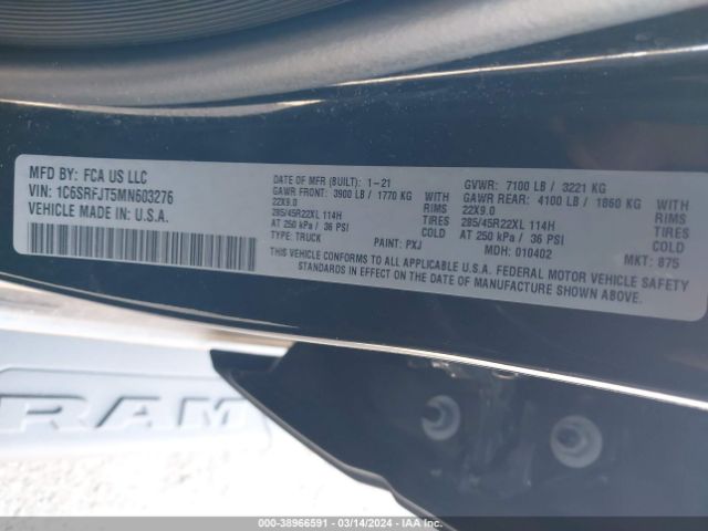 2021 RAM 1500 1C6SRFJT5MN603276 Photo 8