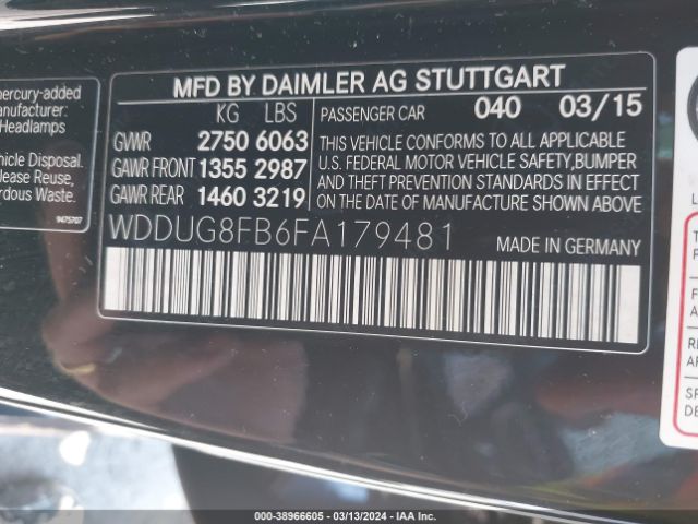 WDDUG8FB6FA179481 Mercedes-Benz S 550 4matic