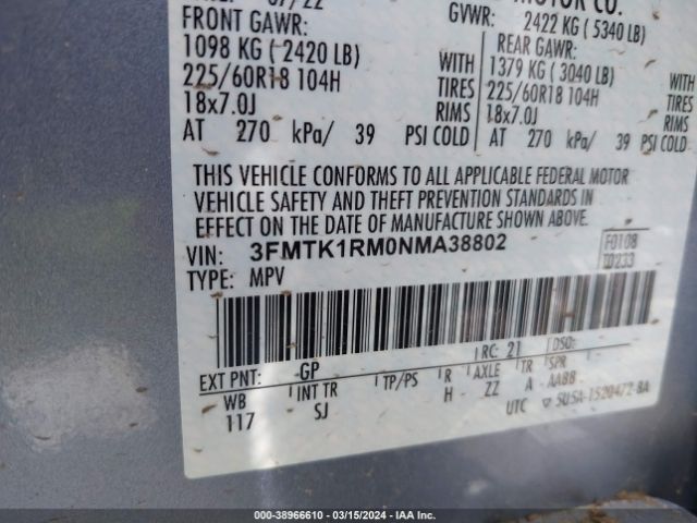2022 FORD MUSTANG MACH-E 3FMTK1RM0NMA38802 Photo 8