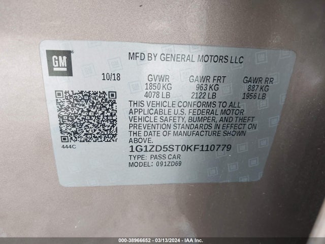 Chevrolet MALIBU LT 2019 1G1ZD5ST0KF110779 Image 9