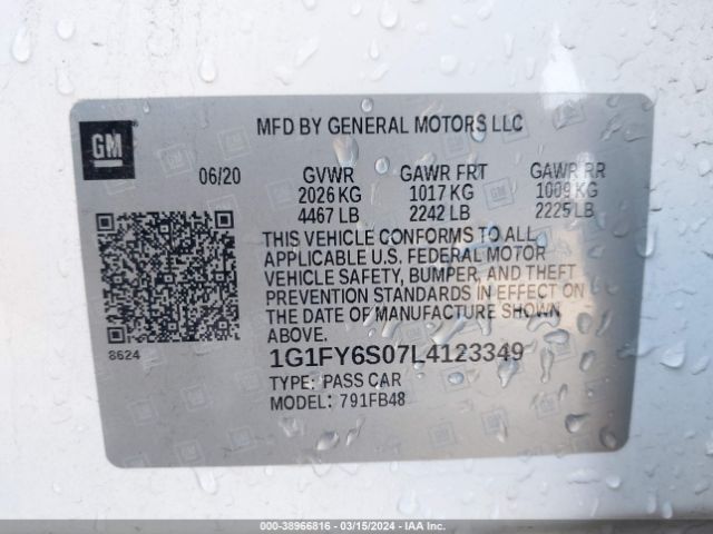 1G1FY6S07L4123349 Chevrolet Bolt Ev Fwd Lt