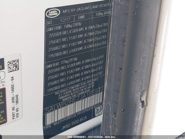 SALWR2RE7JA185940 Land Rover Range Rover Sport Supercharged/supercharged Dynamic