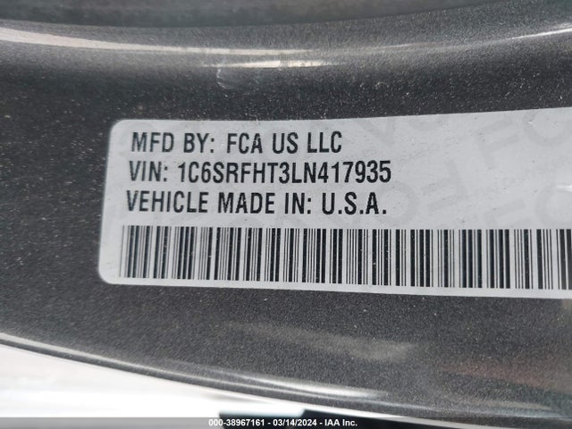 RAM 1500 Limited  4x4 5'7 Box 2020 1C6SRFHT3LN417935 Image 9