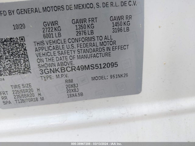 Chevrolet Blazer Fwd 2lt 2021 3GNKBCR49MS512095 Image 9