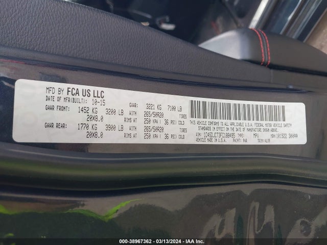 Dodge Durango R/t 2015 1C4SDJCT3FC188495 Image 9