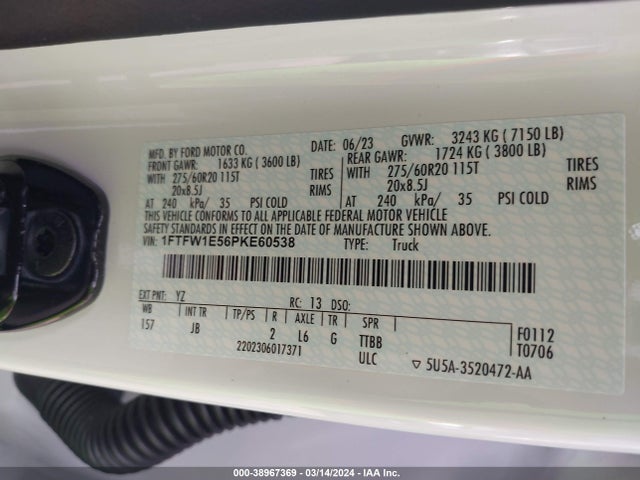 Ford F-150 Xl 2023 1FTFW1E56PKE60538 Image 9