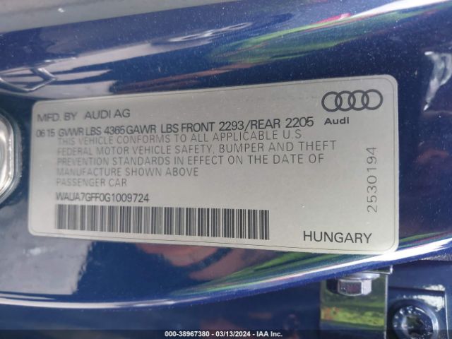 WAUA7GFF0G1009724 Audi A3 1.8t Premium