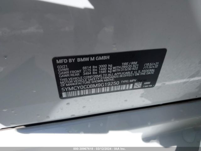 5YMCY0C08M9G19250 BMW X6 M