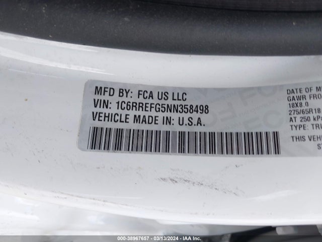 1C6RREFG5NN358498 RAM 1500 Lone Star  4x2 5'7 Box