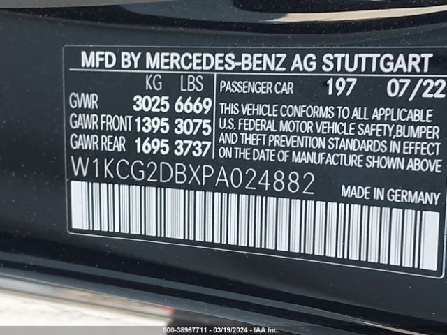 W1KCG2DBXPA024882 Mercedes-Benz EQS 450+