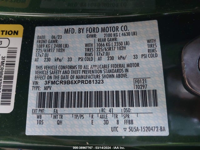 Ford Bronco Sport Big Bend 2023 3FMCR9B6XPRD81323 Image 9