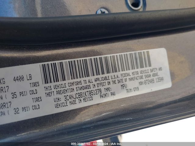 3C4NJCBB1KT851278 Jeep Compass Latitude Fwd