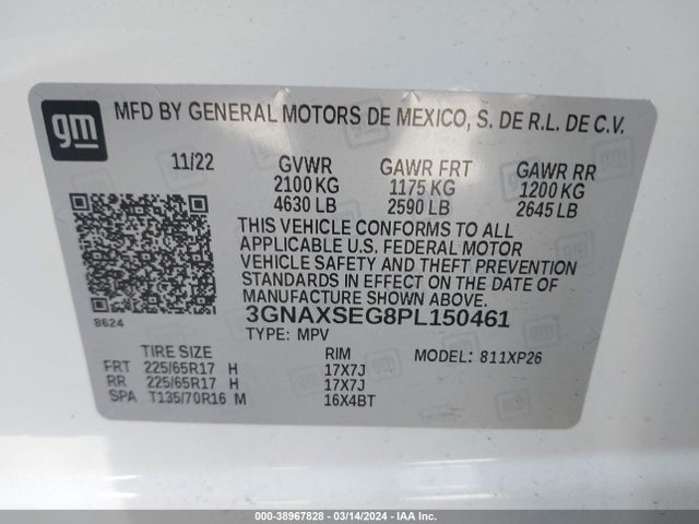 Chevrolet Equinox Awd Ls 2023 3GNAXSEG8PL150461 Image 9